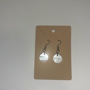 Silver and white handmade earrings